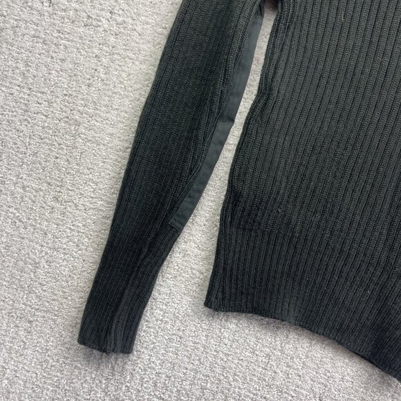 VTG 1983 Standard Knitting LTD Military Sweater Green Wool Pullover Patches Read - Picture 3 of 11